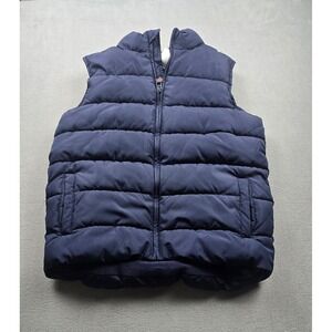 Gymboree Boys Navy‎ Blue Puffer Vest Fleece Lined Mock Neck Size 12 3030570
